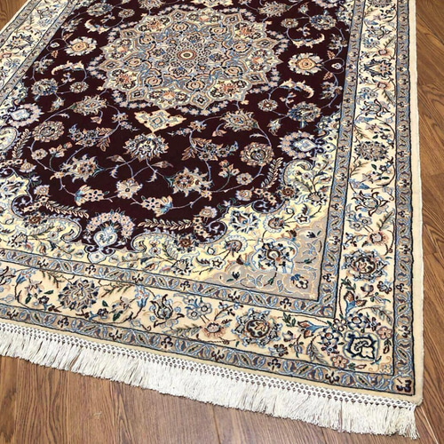 ペルシャ絨毯 ナイン産 6La No:CZN-130 リビング カーペット・絨毯