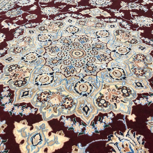 ペルシャ絨毯 192x127cm ナイン産 6La ラグ 手織り ペルシャ高級 ペルシャ手織りナイン産 255x200cm