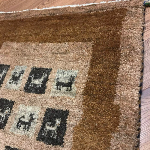 ギャッベ ペルシャ絨毯 91x65cm ギャベ 玄関マット 手織り ラグ 絨毯 グラムスタイル ギャベ ギャッベ ラグ 絨毯 1畳 玄関マット