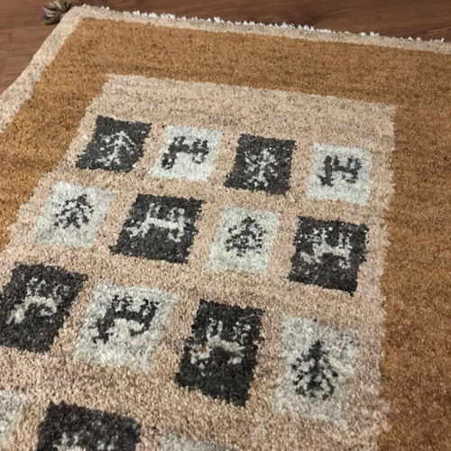 ギャッベ ペルシャ絨毯 91x65cm ギャベ 玄関マット 手織り ラグ 絨毯 ペルシャギャッベ (ギャベ) 玄関マット No:GP-281 カーペット