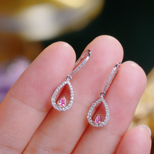 専用K18 ピンクダイヤモンドピアス K18PG ダイヤモンド ピアス