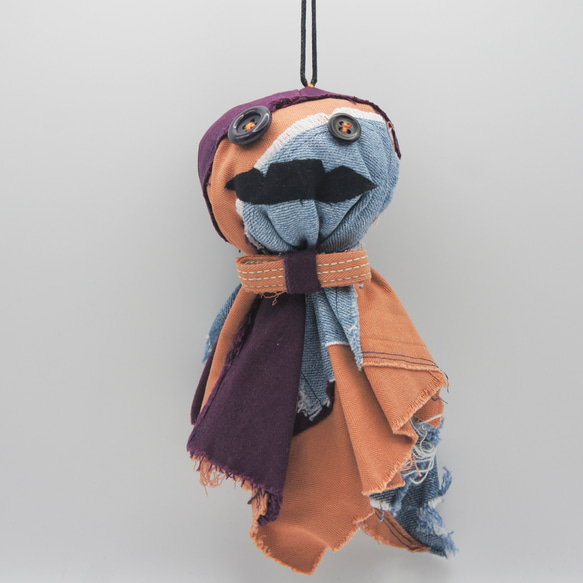 e-49 ｜デニデニ坊主｜パッチワークデニムのてるてる坊主｜ハロウィン