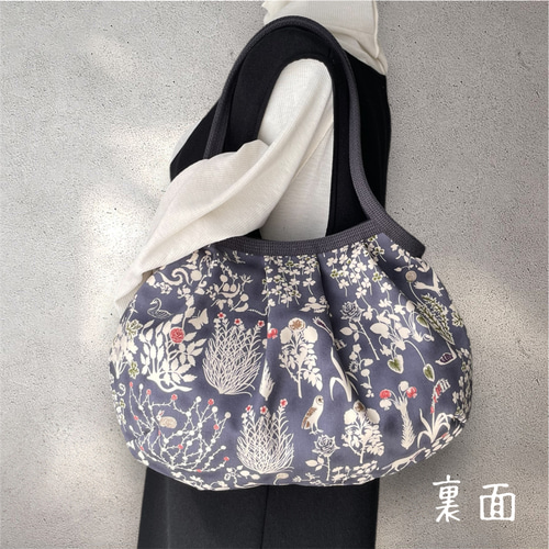 ❤️✴babu✴️❤️ バッグ ショルダー グラニー コロンと可愛いショルダーグラニーバッグ フォレスト柄 ヨシエ ブルー