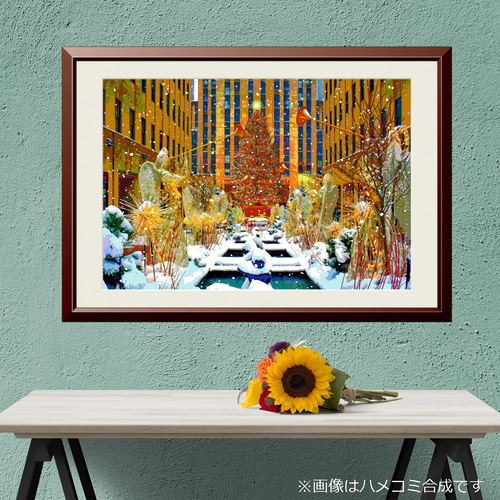 絵画壁掛け　海外で購入 アートポスター】ニューヨーク ロックフェラー・センターのクリスマス