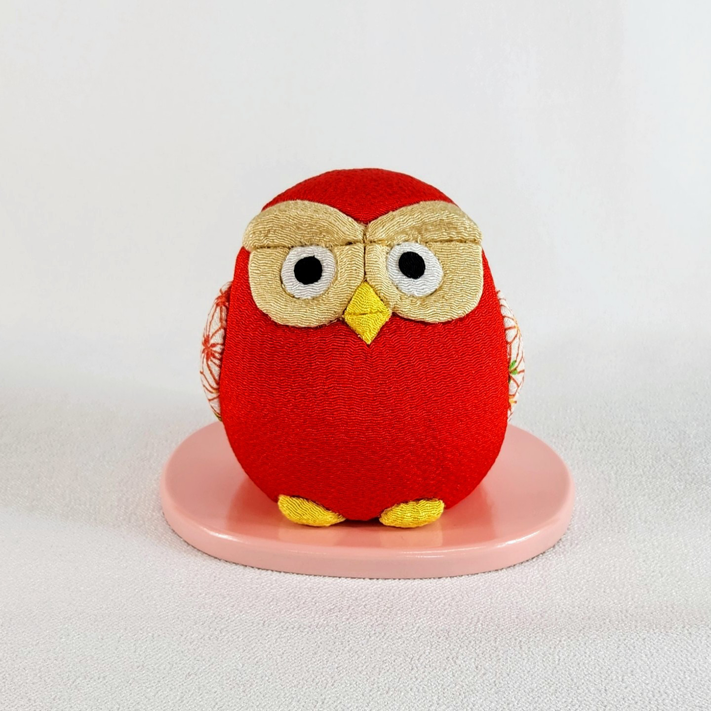 ふくろう(赤)　木目込み