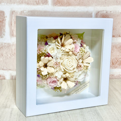 ナチュラル素材100%のフラワーボックスフレーム 表面クリアガラス付き