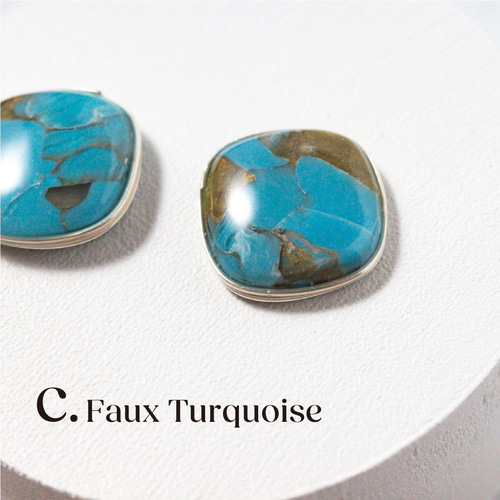 ナチュラルカラーのモードなイヤリング(ピアス変更可) ポリマークレイ