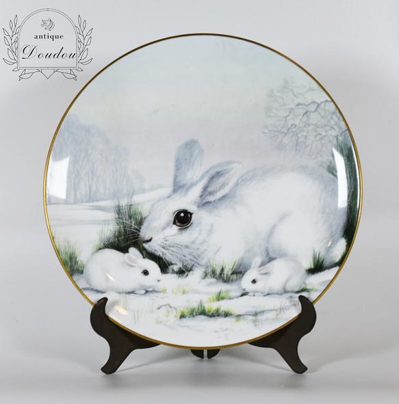  - Crown Staffordshire コレクタープレート　うさぎ【s0197】 Crown Staffordshire コレクタープレートうさぎ【s0197】