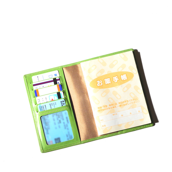 【お薬手帳ケース：3色】ソフト仕上げ革（牛革）製　MK-1403-SG 11枚目の画像