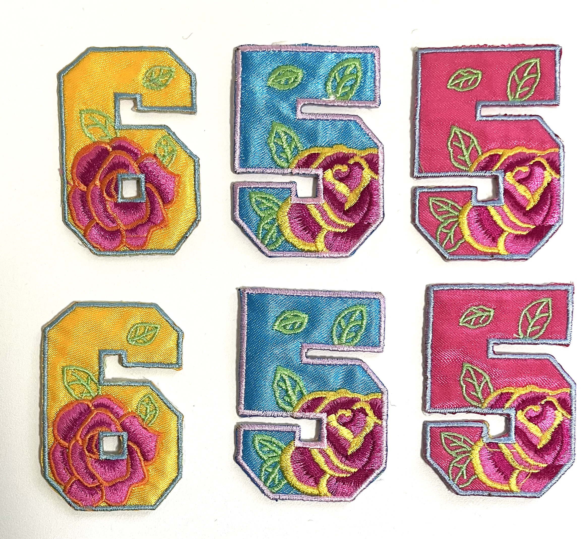 安い W58 ワッペン 通販 ユキ ワッペン・アップリケ 6枚 数字に花刺繍 その他
