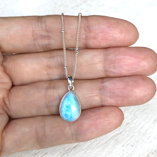 ハイクオリティ　ラリマー　可愛いしずく型　ネックレス　13 しずく ラリマー ネックレス SV925 ネックレス・ペンダント Ubud Moon