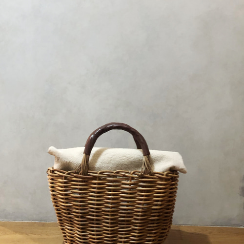 即納品 紅籐のかごバッグ リバーシブルカバー ベビーラム かご