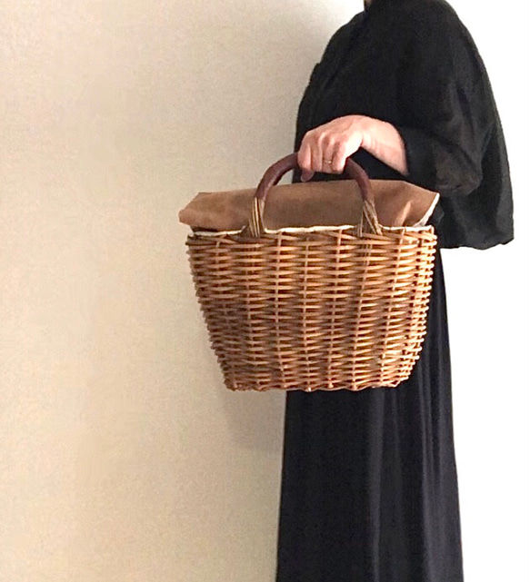 10％オフ 即納品 紅籐のかごバッグ リバーシブルカバー ベビーラム