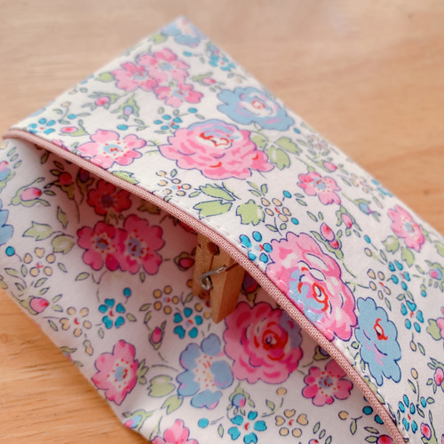☆フリルポケットティッシュケース＊リバティ・フェリシテ☆ピンク  