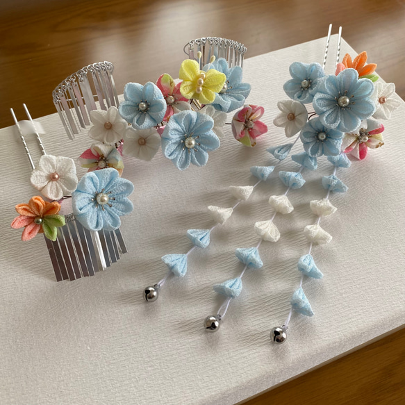 オーダー】つまみ細工 髪飾り 七五三 7歳 かんざし あんず堂 通販