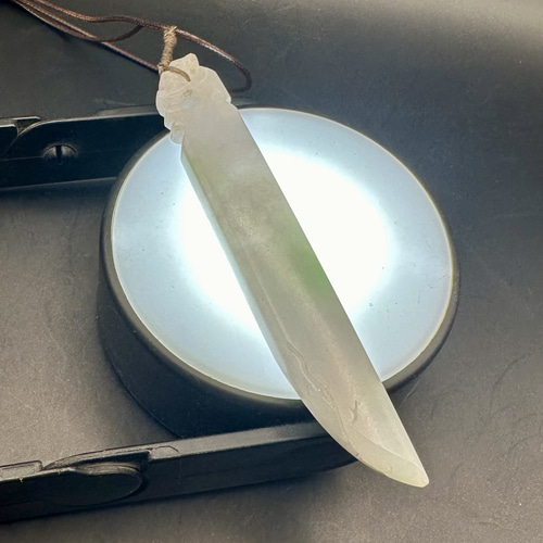 2024.10.4最新作品no.5絶品霊石 三彩翡翠唐草紋古龍御守刀 ネックレス