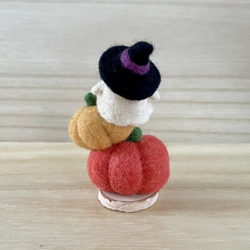 ハロウィン オバケとカボチャの置物 ジャックオーランタン 羊毛