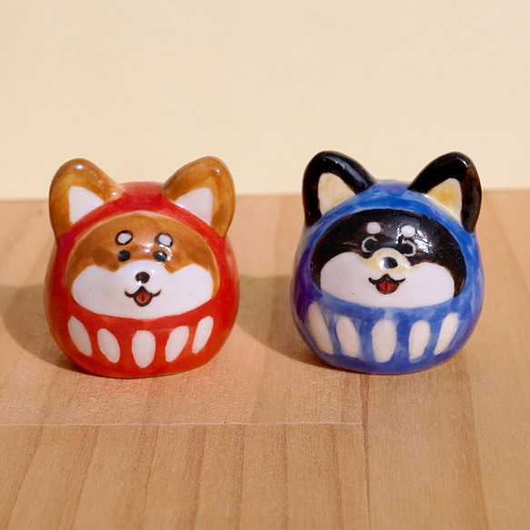 柴犬　陶器　加藤工芸　赤柴　豆柴　等身大　【美品】 陶器犬置物 柴犬 赤柴・仔犬 座り姿 マット仕上げ 倒産品 -在庫限り