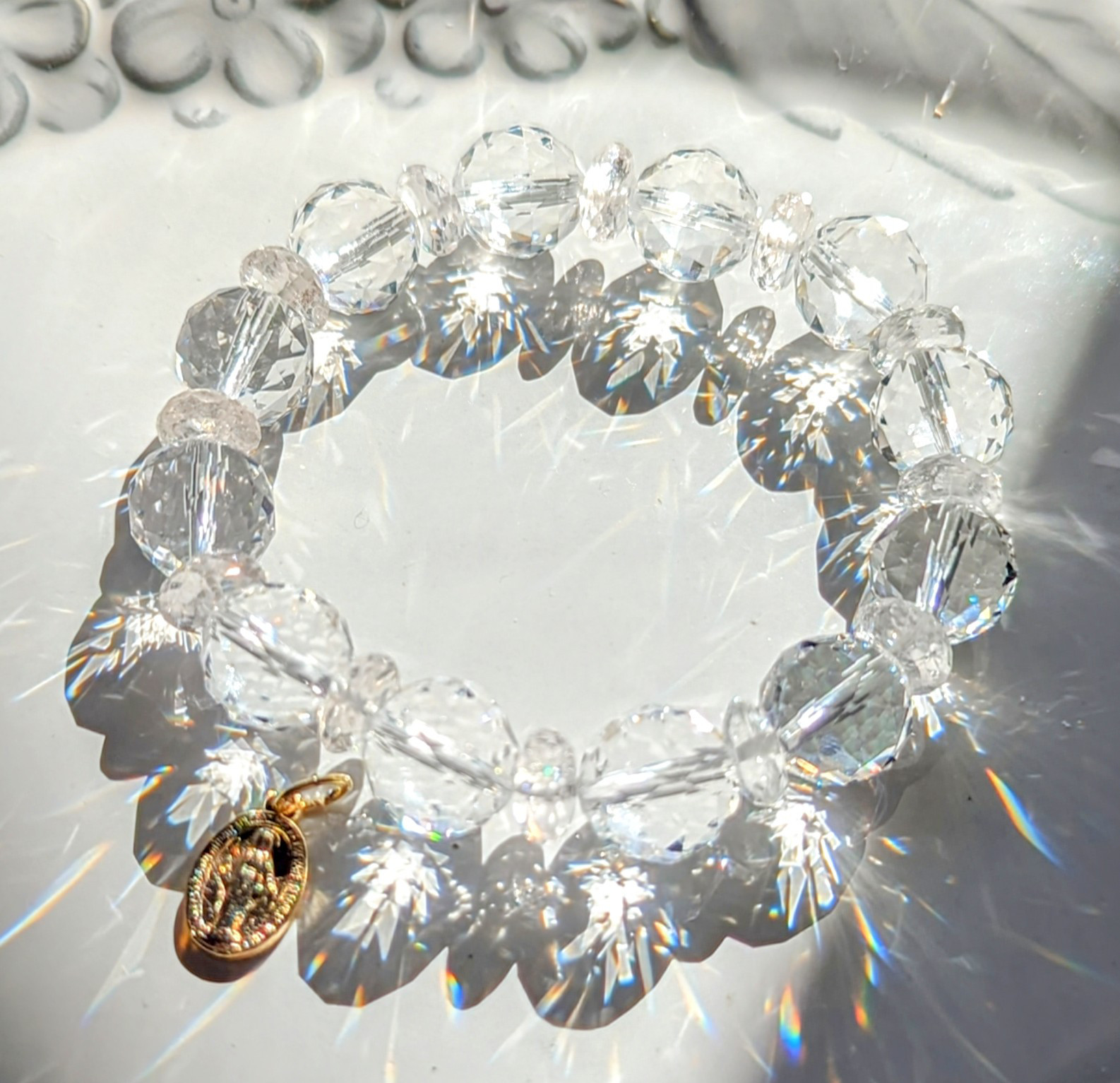 ✨臆病な心を癒し心に光を灯す優しくあたたかなクリスタル✨モルガナイト&クリアクォーツのブレスレット✨