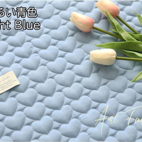 りぼん　刺繍生地　ヌビ　ハート　キルトキルティング　デニム　レッスンバッグ りぼん 刺繍生地 ヌビ ハート キルトキルティング デニム