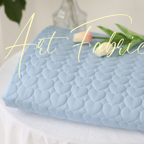 韓国製 大幅 デニム ハートキルト ハートパターン ヌビキルティング