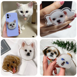 オーダーメイドグッズ お好きな写真で作れるオリジナル アクリル スマホグリップ秋冬限定1+1 6枚目の画像