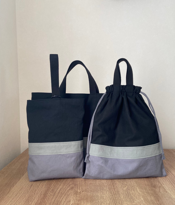 受注生産】レッスンバッグ 11号帆布・シューズバッグ・体操着袋（持ち 