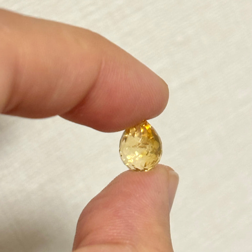 シトリン の14kgfピアス 天然石 黄色 金属アレルギー対応 ゴールド 母