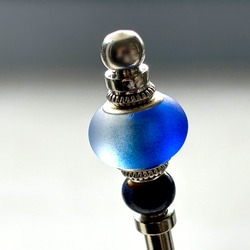 髮夾、毛玻璃珠（類似Ramune瓶）、藍色、單髮夾、夏季、銀色、清涼 第6張的照片