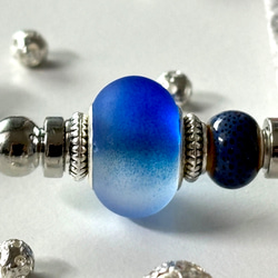 髮夾、毛玻璃珠（類似Ramune瓶）、藍色、單髮夾、夏季、銀色、清涼 第4張的照片