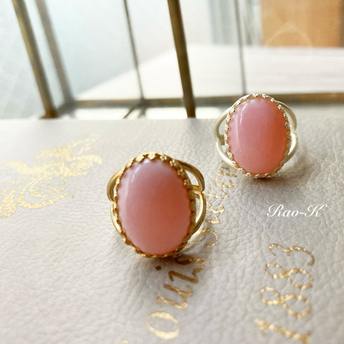 ✨ヨーロピアン・アンティーク調リング〜ピンクオパール 指輪・リング