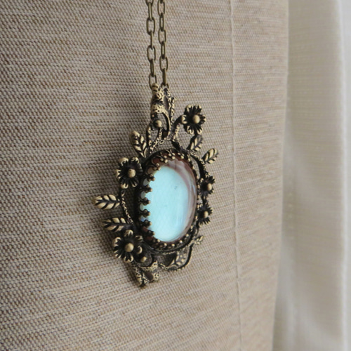 【saphirine】18×13㎜サフィリーンのネックレス D ヴィンテージサフィレット サフィリーン ネックレス 18×13