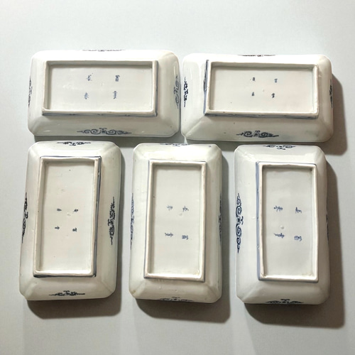 古伊万里 蛸唐草長皿 二枚
