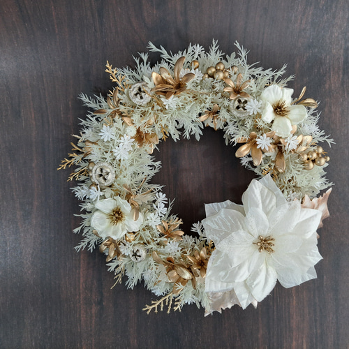 受注制作】聖夜の雪景色～～ クリスマスリース アーティフィシャル