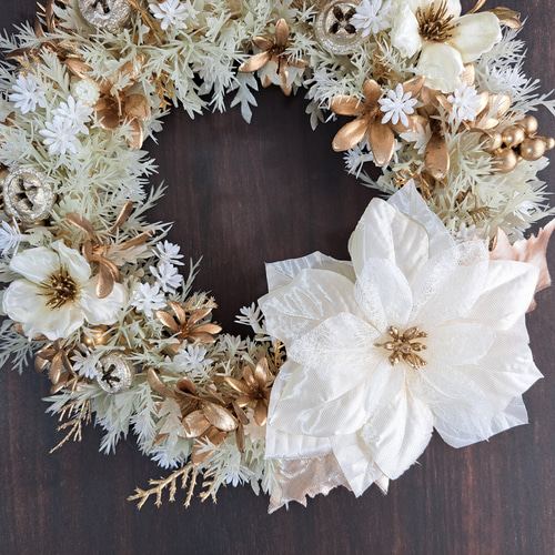 受注制作】聖夜の雪景色～～ クリスマスリース アーティフィシャル