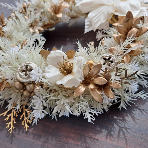 受注制作】聖夜の雪景色～～ クリスマスリース アーティフィシャル