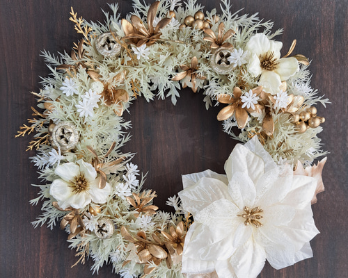 受注制作】聖夜の雪景色～～ クリスマスリース アーティフィシャル