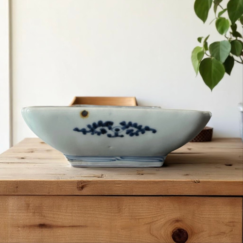 バラ売り＞古伊万里蛸唐草角長皿現存4枚 江戸中期 長皿 antique art