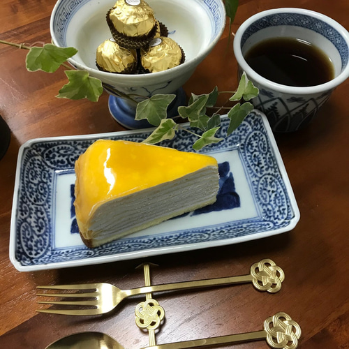 バラ売り＞古伊万里蛸唐草角長皿現存4枚 江戸中期 長皿 antique art