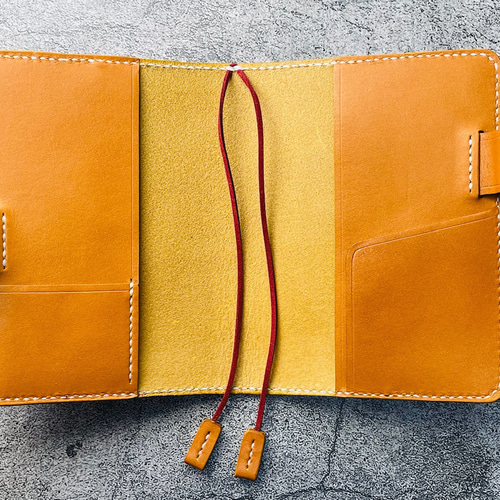 [専用出品] mkrk3396 手縫】マイブック (新潮文庫）用キャメル色本革カバー（バタフライ