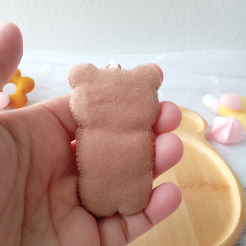 くま チョコレート クッキー ハート カフェオレ キーホルダー フェルト
