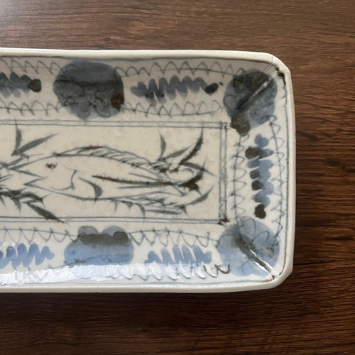初期伊万里魚紋様角長皿1枚 長皿 antique art nozomi 通販 18333322