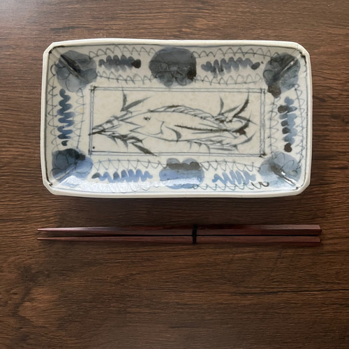 初期伊万里魚紋様角長皿1枚 長皿 antique art nozomi 通販 18333322