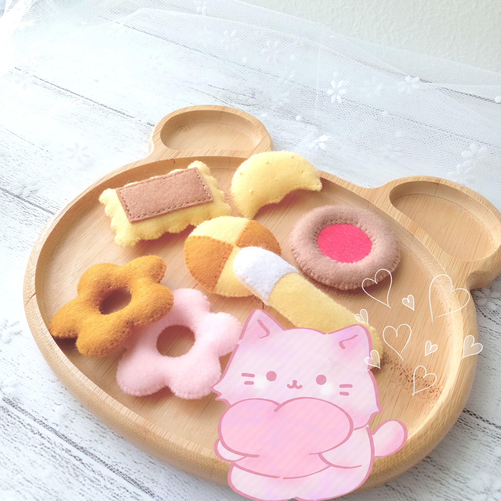 ミッキー（フェルトおままごと） フェルトのクッキー 7点セット ままごと ごっこ遊び 贈り物に