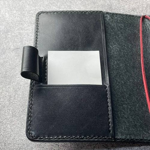 手縫】マイブック (新潮文庫）用黒本革カバー（角飾り）2本