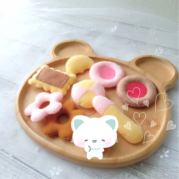 ミッキー（フェルトおままごと） フェルトのクッキー 8点セット ままごと ごっこ遊び 贈り物に