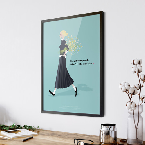 フレンチテイスト【春の女の子】カモミール インテリア アートポスター