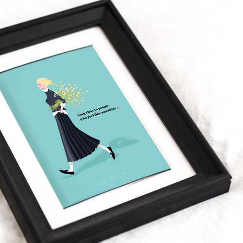 フレンチテイスト【春の女の子】カモミール インテリア アートポスター