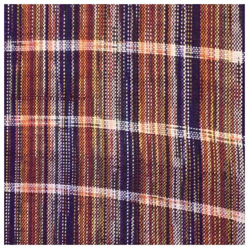 美品 半幅帯 格子柄 全通 赤紺 正絹 長さ384 幅16 中古品 和装小物（帯  