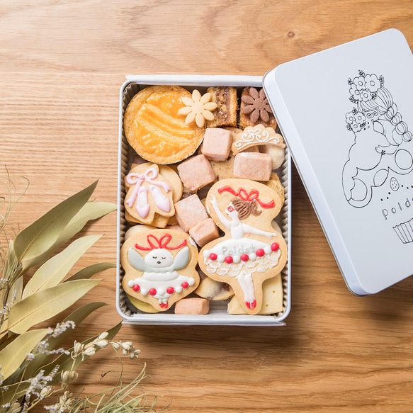 ポルカの夢はバレリーナ 贈り物 クッキー缶 アイシングクッキー バレエ